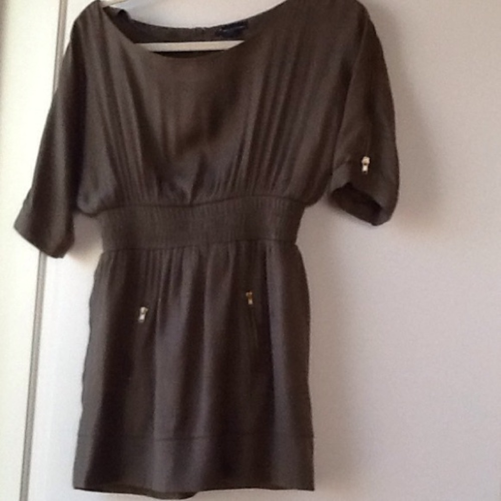 Dark green mini dress or tunic top
